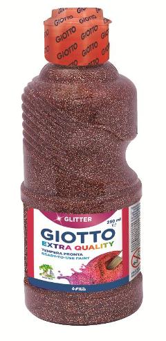 FLACONE 250 ML TEMPERA GLITTERATA COLORE MARRONE - IDEALE PER LAVORETTI NATALIZI fila