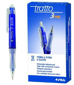 PENNA A SCATTO TRATTO 3 BLU - DIAMETRO PUNTA 0,5MM - CONFEZIONE DA 12 PEZZI fila