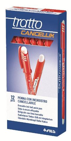 PENNA CANCELLABILE TRATTO CANCELLIK ROSSO - DIAMETRO PUNTA 0,4MM - CONFEZIONE DA 12 PEZZI fila