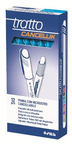 PENNA CANCELLABILE TRATTO CANCELLIK AZZURRO - DIAMETRO PUNTA 0,4MM - CONFEZIONE DA 12 PEZZI fila