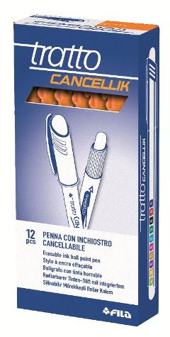 PENNA CANCELLABILE TRATTO CANCELLIK ARANCIONE - DIAMETRO PUNTA 0,4MM - CONFEZIONE DA 12 PEZZI fila