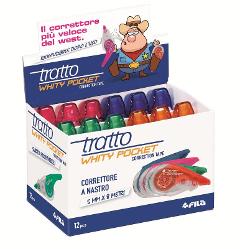 Correttore a nastro TRATTO WHITY POCKET - larghezza nastro 5mm - confezione da 12 PZ fila