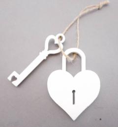 CUORE C/CHIAVE BIANCO CM.8 tabor