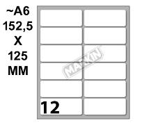 Conf. 10 buste da 10 fogli A6 152,5x125 mm ETICHETTE MARKIN permanenti 56x22mm kohinoor