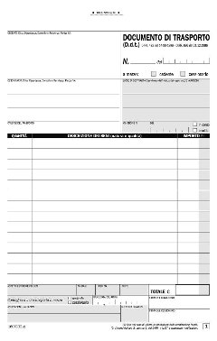 Documento di trasporto, blocco di 50/50 copie autoricalcanti (Misura 21,5x14,8 cm) Data Ufficio (Buffetti)