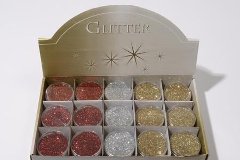 glitter traditional 3ass, Colour: assorted, Size: dia6x1cm kaemingk