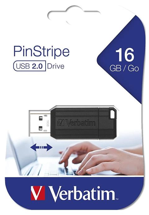 VERBATIM CHIAVETTA USB 16GB 2.0 PIN-STRIPE BLACK Verbatim (distr.Erto)