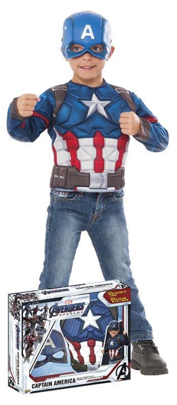 COSTUME CAPITAN AMERICA ENDGAME CON MUSCOLI IN SCATOLA Rubie's Costume Company