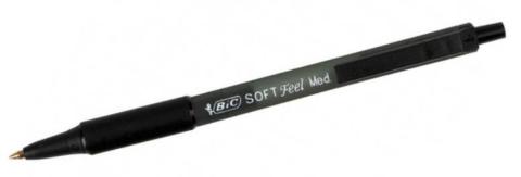 Penna a sfera a scatto soft feel colore nero con grip bic