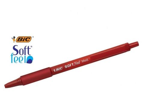 Penna a sfera a scatto soft feel colore rosso con grip bic