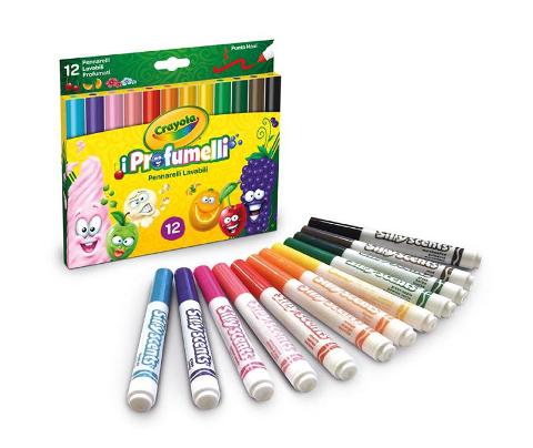 12 PENNARELLI LAVABILI PUNTA MAXI PROFUMELLI Crayola (distr. Binney & Smith)