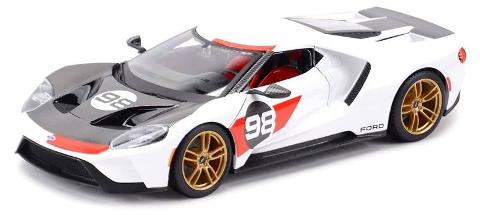 1/18 2021 Ford GT Heritage White (#98) maisto