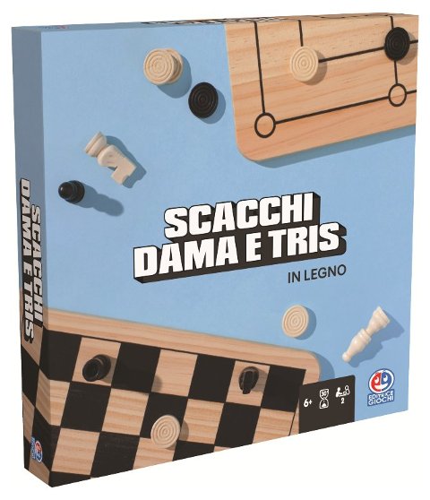 EG CLASSICI Dama, Scacchi & Tris in legno spin-master