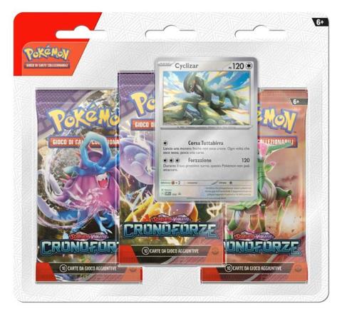 Pokemon Blister 3 Bustine + 1 Card Scarlatto e Violetto 05 - CRONOFORZE the-pokemon-company