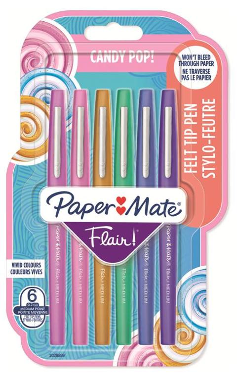 FLAIR/NYLON versione CANDY POP in Blister set 6 colori : Raspberry Fizz, Stawberry Swirl, Salted Caramel, Gummy Green, Blue Cotton Candy, Grape Gumdrop Elmer's (distr. Neweel)