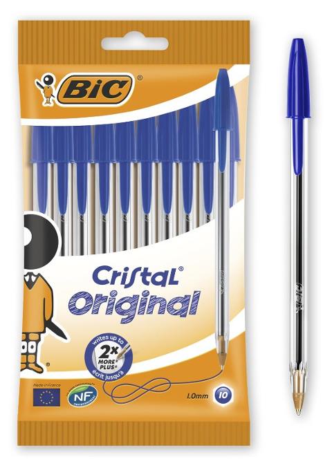 BLISTER 10 PENNE BLU CRISTAL ORIGINAL bic