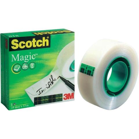 Nastro adesivo invisibile Scotch Magic 810, Value Pack, 12 Rotoli da 19 mm x 33 mm 3m