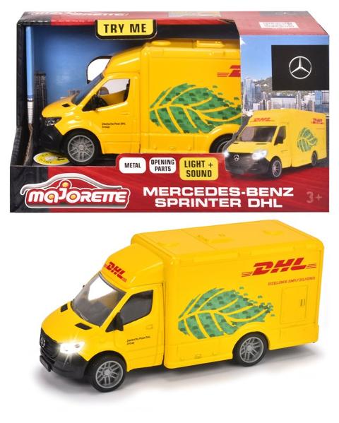 Majorette Grand Series Mercedes-Benz Sprinter DHL, luci e suoni, cm.12,5 Simba