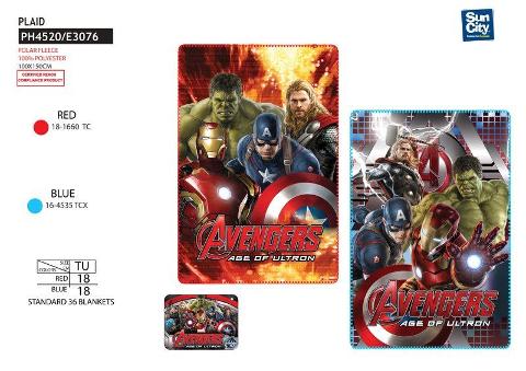 COPERTINA PLAID 100x150 cm 10 AVENGERS M suncity