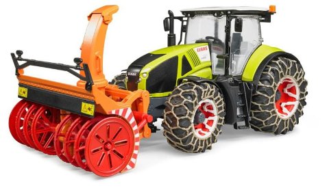 Trattore Claas Axion 950 con catene e fresa neve bruder