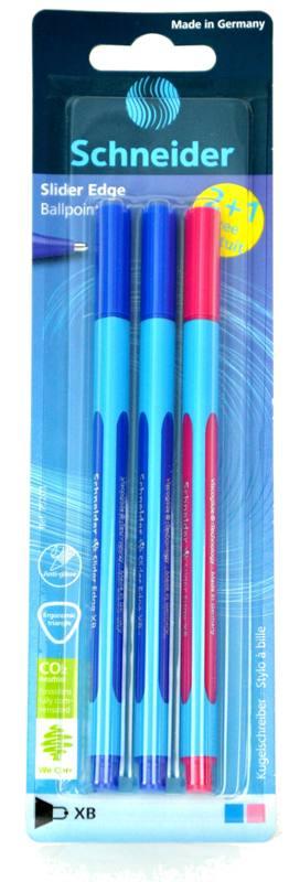 Blister 3 penne a sfera SCHNEIDER SLIDER (2 BLU 1 ROSSA) caimi