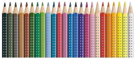 Astuccio 24 matite colorate acquerellabili a sezione triangolare con grip faber-castell