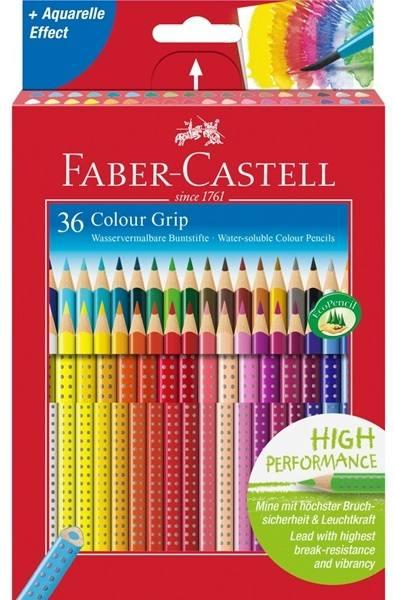 Astuccio 36 colori a matita acquerellabili a sezione triangolare con grip faber-castell