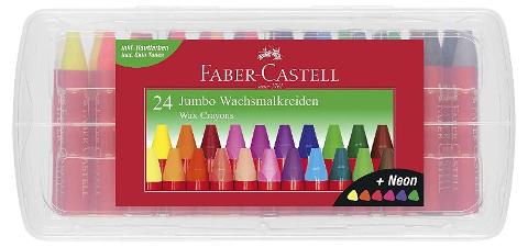 Ast. 24 pastelli a cera Jumbo faber-castell