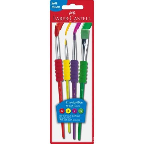 Blister con 4 pennelli Soft misure 2,6,10,12 faber-castell