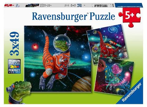 Puzzle 3x49 pz Dinosauri nello spazio ravensburger