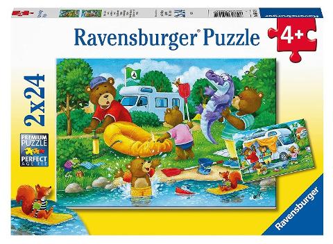 Puzzle 2x24 pz Famiglia di orsi va in campeggio ravensburger