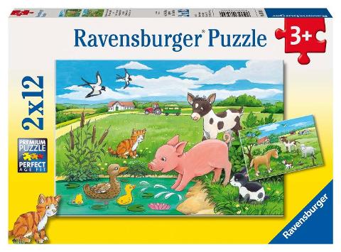 Puzzle 2x12 pz Cuccioli di campagna ravensburger