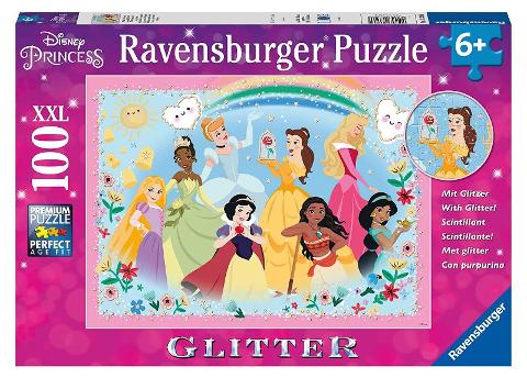 Puzzle 100 pz Disney Princess Glitter ravensburger