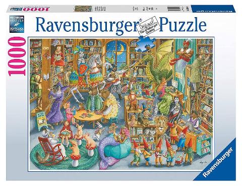 Puzzle 1000 pz Mezzanotte in biblioteca ravensburger