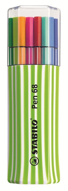 Astuccio VERDE 15 pz PEN 68 colori assortiti - ampiezza tratto 1mm stabilo