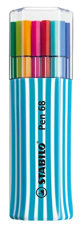 Astuccio AZZURRO 15 pz PEN 68 colori assortiti - ampiezza tratto 1mm stabilo