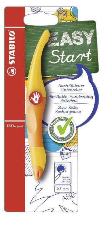 EASYoriginal Penna Roller+ refill per destrimani colore Giallo/Arancio - Blister da 1 stabilo