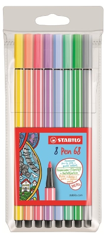 STABILO Pen 68 astuccio in plastica da 8 colori pastel ass. stabilo