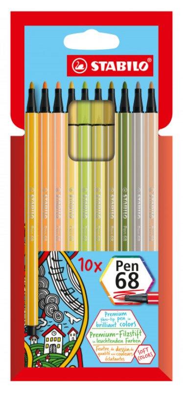 STABILO Pen 68 astuccio in cartone con 10 nuovi colori stabilo