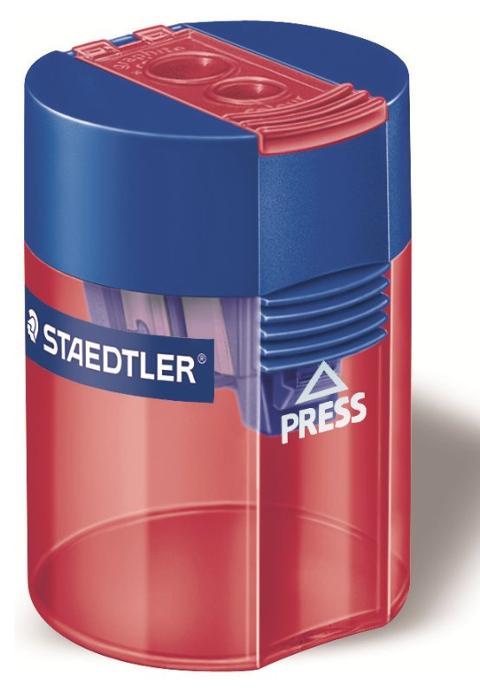 STAEDTLER , temperamatite in 4 combinazioni di colore, a 2 fori con contenitore per trucioli, per matite Diametro  fino a 8,2 - 10,2 mm staedtler