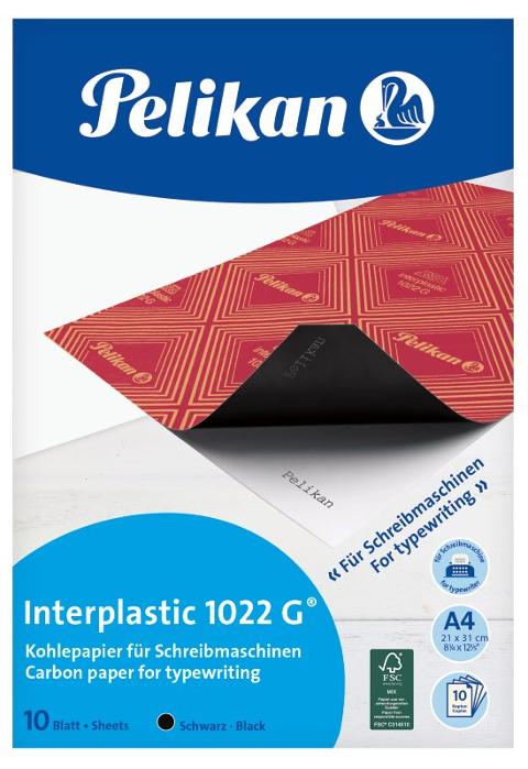 Carta carbone con supporto in carta plastificata - colore nero - adatta per scrittura a mano e macchina da scrivere pelikan