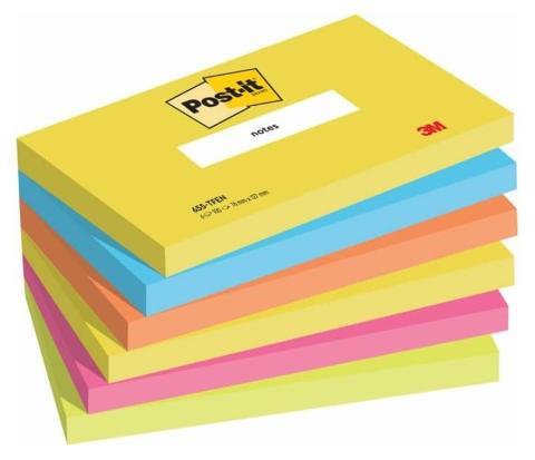 POST-IT ENERGETIC 76X127 COLORATI CONF DA 6 3m