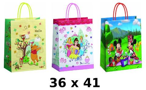 SHOPPERS IN CARTA MISURA 36X12X41CM FANTASIE ASSORTITE DISNEY florio