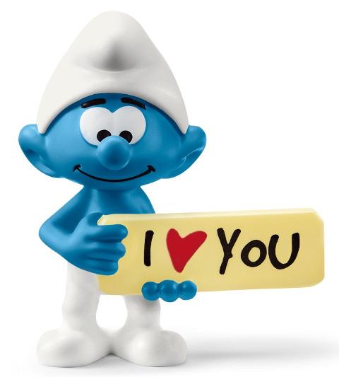 Puffo con cartello I love You (the SMURFS - Price red) Schleich