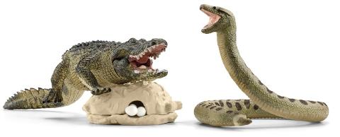 ANACONDA E COCCODRILLO DELLA PALUDE (serie Wild Life Animali Selvaggi - price unit. P) Schleich