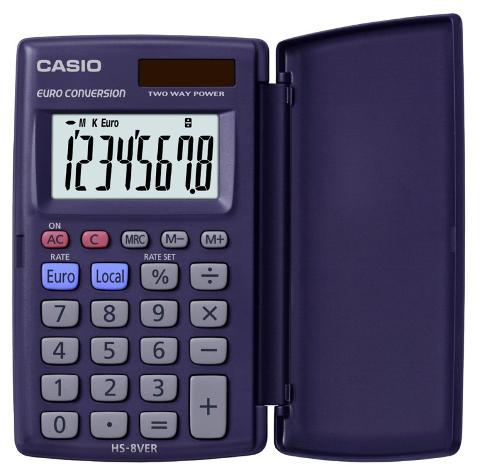 CALCOLATRICE semplice 8 cifre con custodia casio