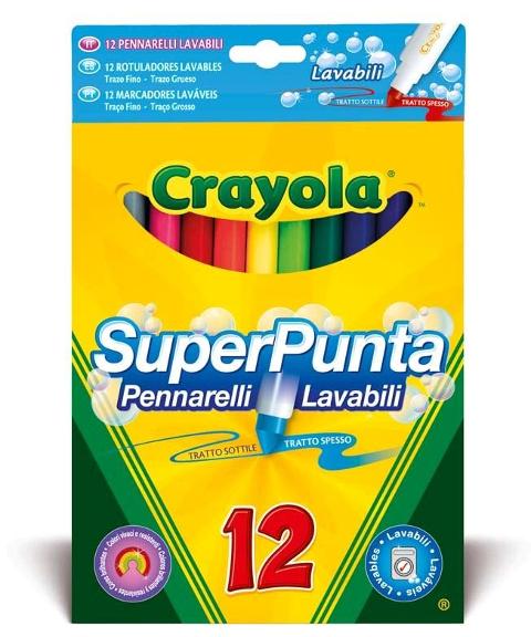 12 PENNARELLI SUPERPUNTA LAVABILI Crayola (distr. Binney & Smith)