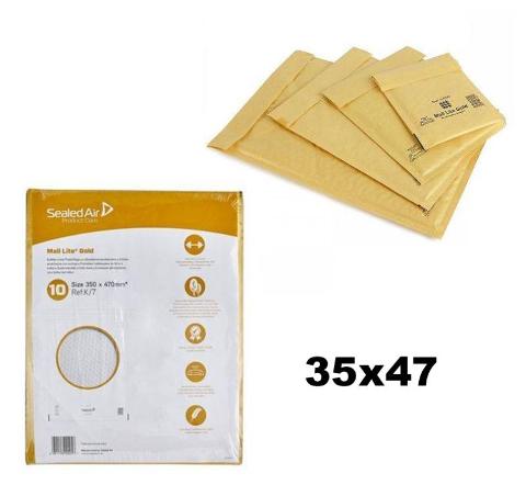 BUSTE IMBOTTITE IN CARTA AVANA MAIL LITE GOLD MINIPAK K/7 CM.35x47 sealed-air