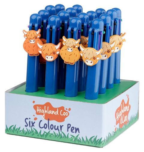 Penna Multicolore (6 Colori) Bue Scozzese Puckator SRL