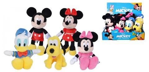 Personaggi cm.20 - 5 asst (3xTopolino, 2xMinnie abito rosso, 3x Minnie abito fucsia, 2xPaperino, 2xPluto) in display 12 pz Simba